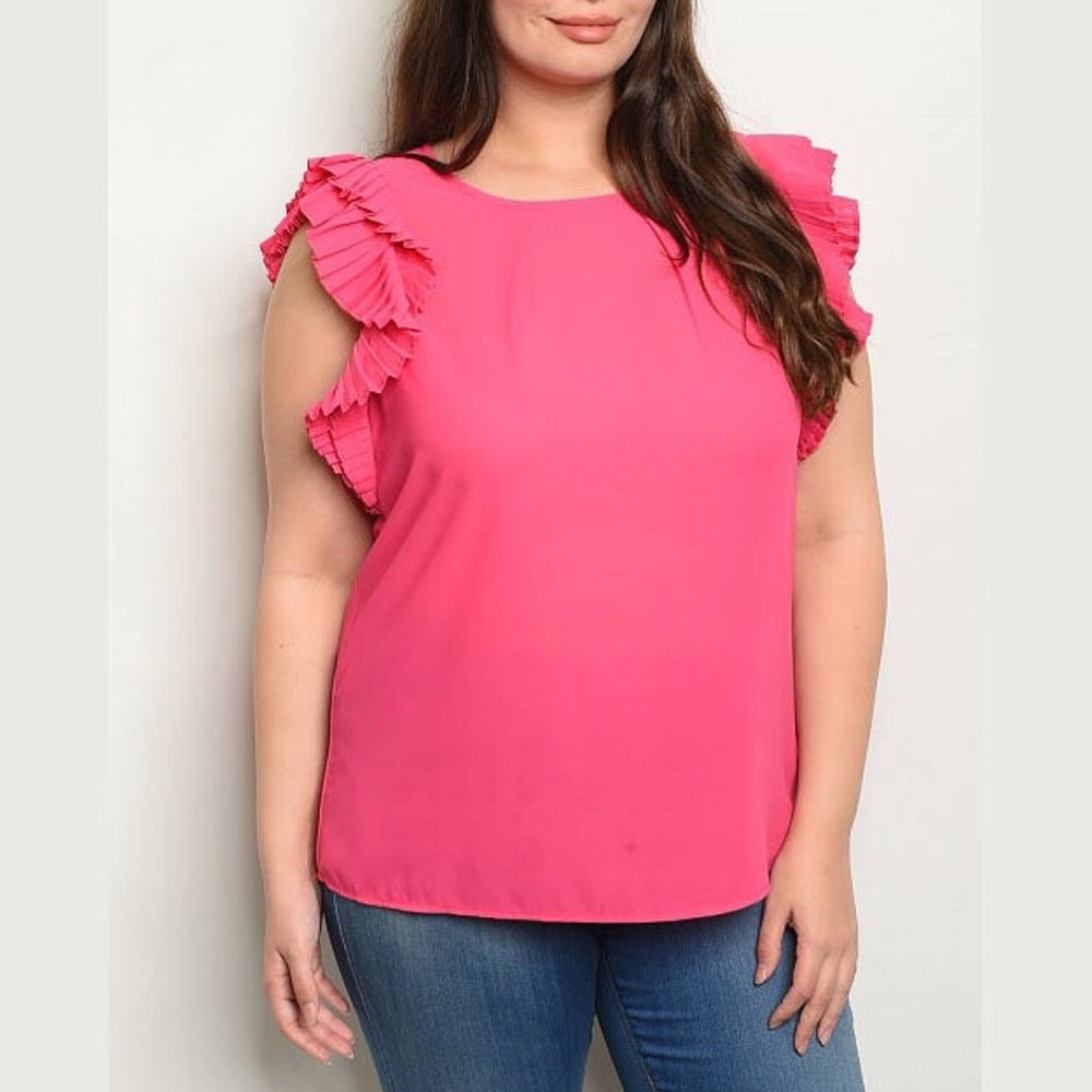 Plus Size Curvy (1X,2X,3X) Fuchsia Top